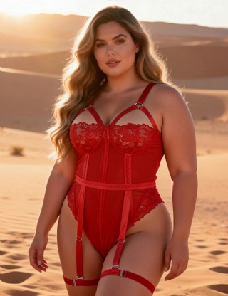 Sexy Slim Lace Garter Leg Ring Teddy