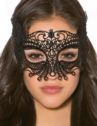 Enchanting Black Lace Bat Eye Mask