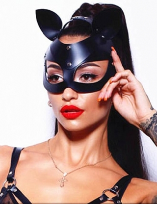 Woman Sexy Elegant Black Cat Eye Mask 