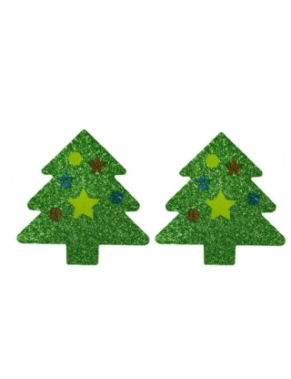 Shiny Christmas Tree Disposable Nipple Stickers