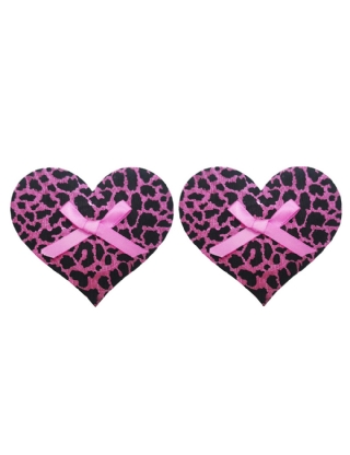 Leopard Print Bow-Knot Pink Nipple Cover
